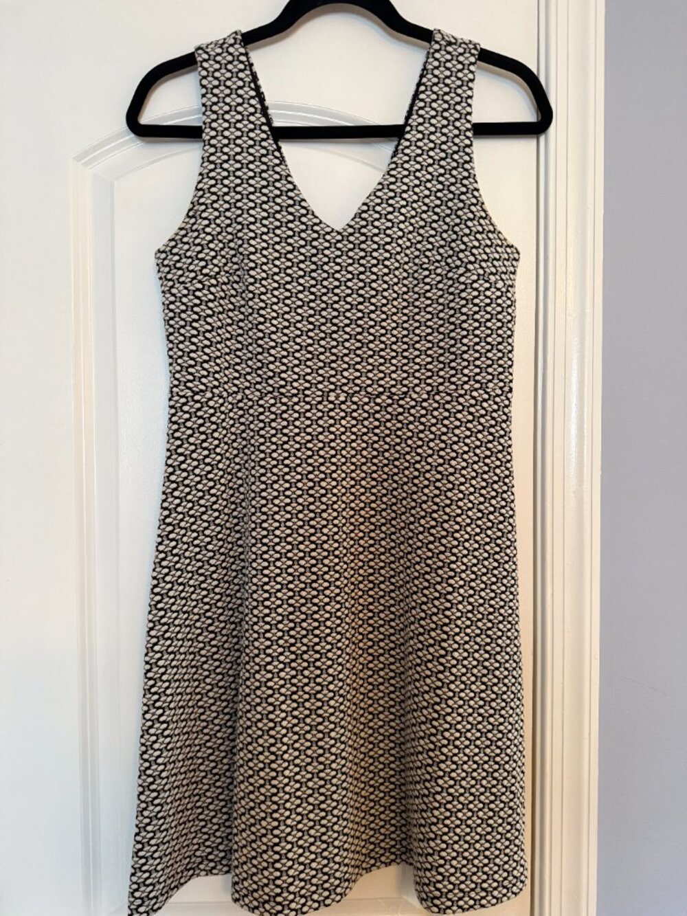 LOFT Black Sweater Dress Striped Cuff Detail XS